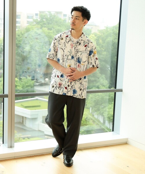 BEAMS HEART シャツ プリント オープンカラー メンズ レディース