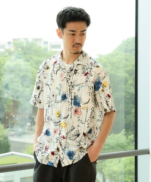【正規品】 プリント シャツ HEART BEAMS オープンカラー レディース メンズ トップス
