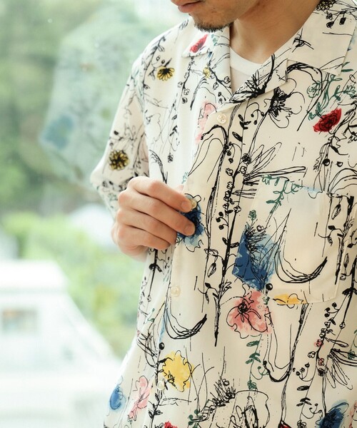 素晴らしい BEAMS レディース メンズ オープンカラー プリント シャツ HEART トップス
