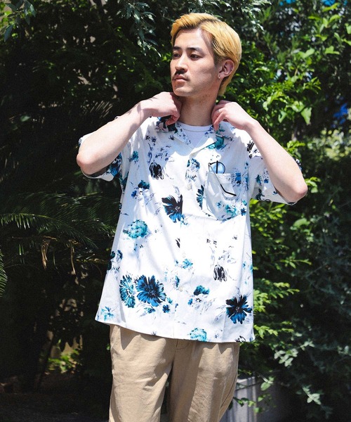 BEAMS HEART シャツ プリント オープンカラー メンズ レディース