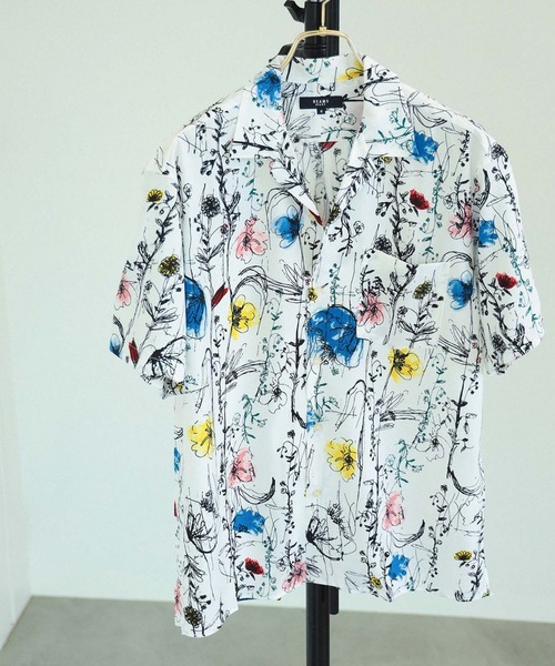 BEAMS HEART シャツ プリント オープンカラー メンズ レディース
