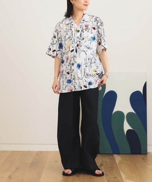 BEAMS HEART シャツ プリント オープンカラー メンズ レディース