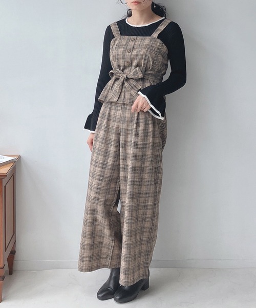 AS KNOW AS（アズノゥアズ） セットアップ ビスチェ＆ワイドパンツ