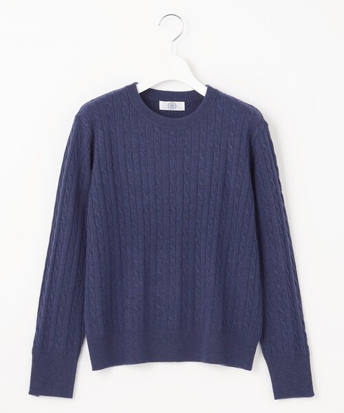J.PRESS ニット セーター 「洗える」WOOL BLEND AIR ケーブル