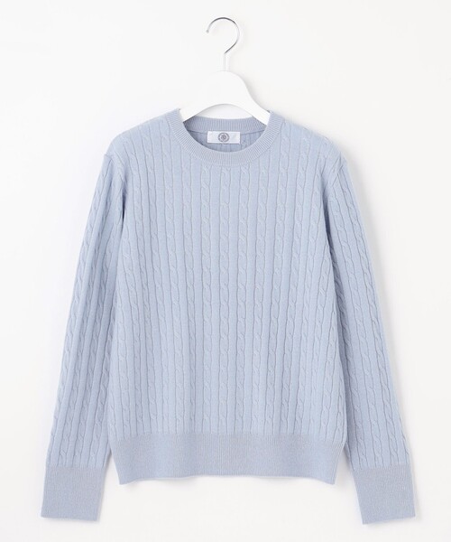 J.PRESS ニット セーター 「洗える」WOOL BLEND AIR ケーブル