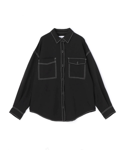 ブラウス シャツ 配色ステッチルーズCPOシャツ レディース ブラウス シャツ 配色ステッチルーズCPOシャツ レディース