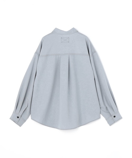 ブラウス シャツ 配色ステッチルーズCPOシャツ レディース