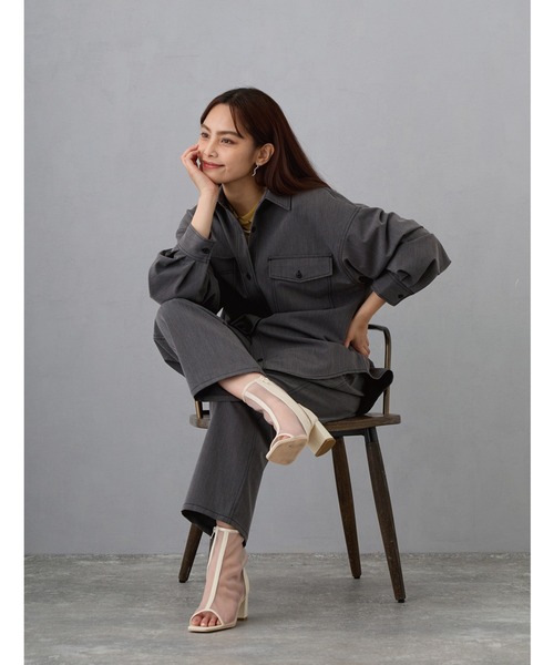 ブラウス シャツ 配色ステッチルーズCPOシャツ レディース ブラウス シャツ 配色ステッチルーズCPOシャツ レディース