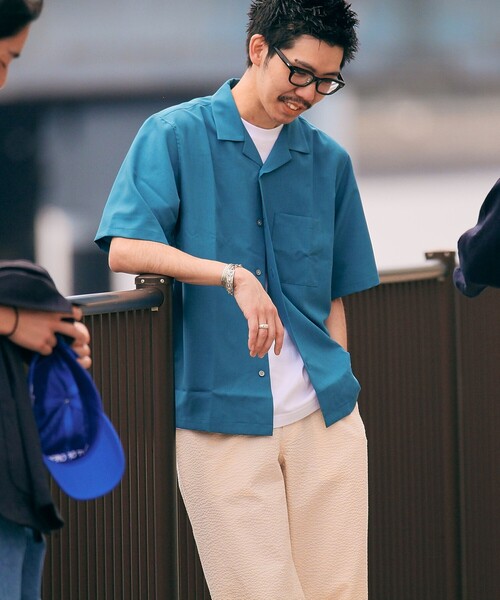 SR 未使用RETOUCH レタッチ リラックスフィット L/S シャツ青 Relaxed Fit L/S Shirt -blue-