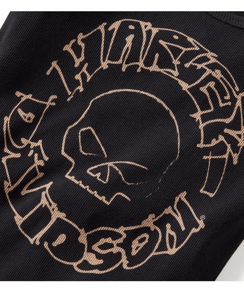 タンクトップ ノースリーブ Willie G(TM)スケッチー・スカル・リブ・タンク レディース Harley Davidson タンクトップ ノースリーブ Willie G(TM