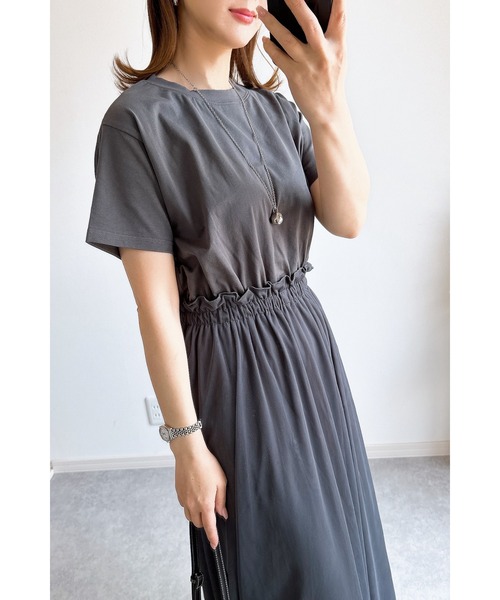 美品　アメノチハレ　ドット柄 ドッキングワンピース 半袖 美品 アメノチハレ ドット柄 ドッキングワンピース 半袖 - メルカリ