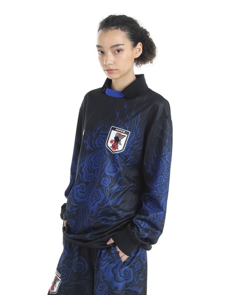 XXS Y-3 サッカー日本代表 CW 長袖Tシャツ ブラック×ブルー サッカー日本代表 CW 長袖Tシャツ Y-3│Y-3 ワイスリー