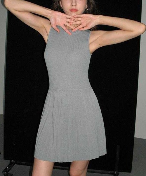 leune（ルネ） ワンピース アメスリプリーツニットワンピース