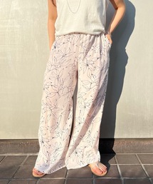 BABYLONE パンツ フラワープリントイージーパンツ レディース