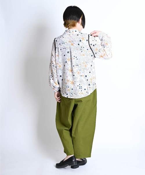 marai（マーライ） ブラウス シャツ 星柄 長袖シフォンシャツ