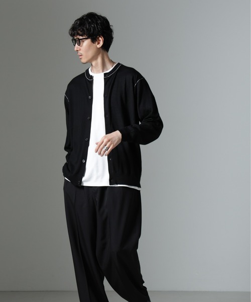 NANO universe（ナノ・ユニバース） カーディガン コントラストライン