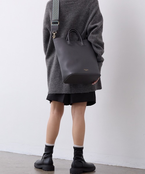 美品✳︎TOPKAPI TREASURE ブラック ハンドバッグ2way セール】 【TREASURE TOPKAPI】シュリンクレザー 2way