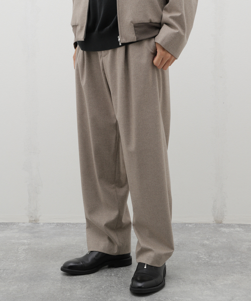 ATON（エイトン） スラックス MERINO COLLEGE FLANNEL WIDE PANTS