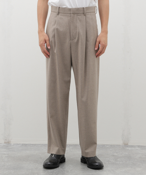 ATON（エイトン） スラックス MERINO COLLEGE FLANNEL WIDE PANTS