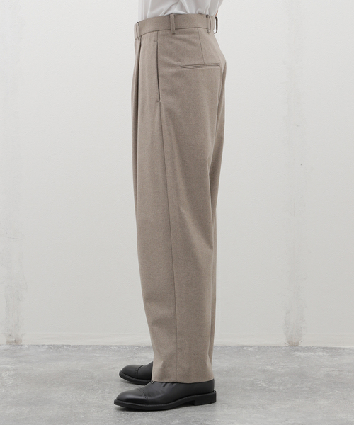 ATON（エイトン） スラックス MERINO COLLEGE FLANNEL WIDE PANTS