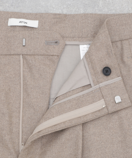 ATON（エイトン） スラックス MERINO COLLEGE FLANNEL WIDE PANTS