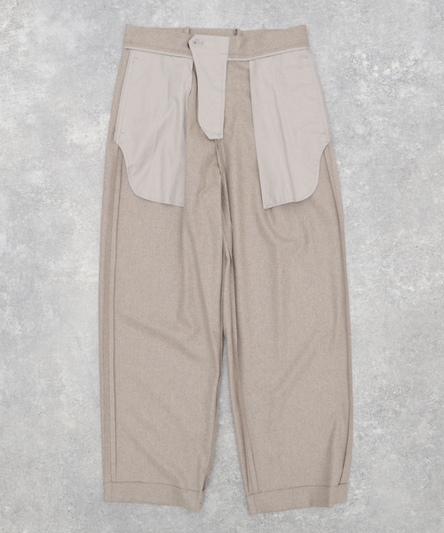 ATON（エイトン） スラックス MERINO COLLEGE FLANNEL WIDE PANTS