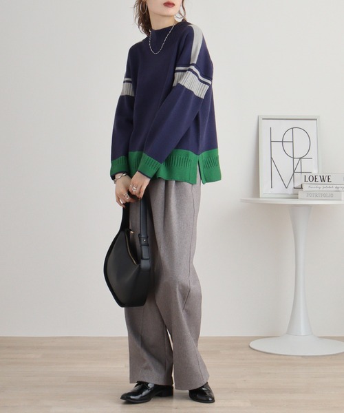 ニット セーター Eglantine ハイネック配色ニット レディース EGLANTINE ニット セーター Eglantine ハイネック配色ニット