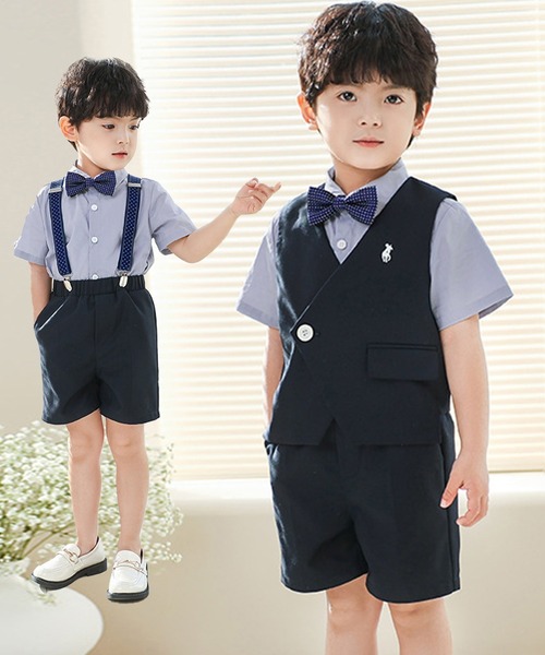 Petitcanスーツ上下セット（子ども用） セール：38％OFF】ニットベスト付きチェック柄スーツセット 110