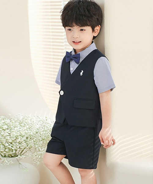 DAY CLOSET セットアップ キッズスーツ 半袖シャツ+ワンポイント