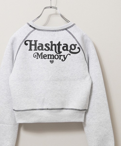 トレーナー スウェット 「MEMORY」lady's オーバーロック ボンディング ラグラン ショート丈スウェット / Lady's Overlock MEMORY トレーナー スウェット 「MEMORY」lady's オーバーロック