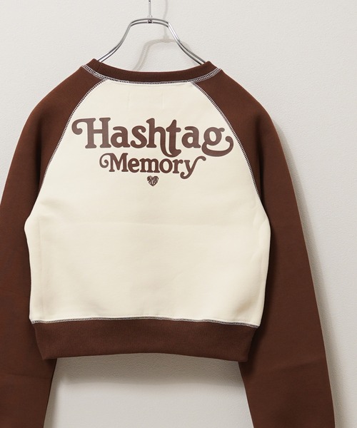 トレーナー スウェット 「MEMORY」lady's オーバーロック ボンディング ラグラン ショート丈スウェット / Lady's Overlock MEMORY トレーナー スウェット 「MEMORY」lady's オーバーロック