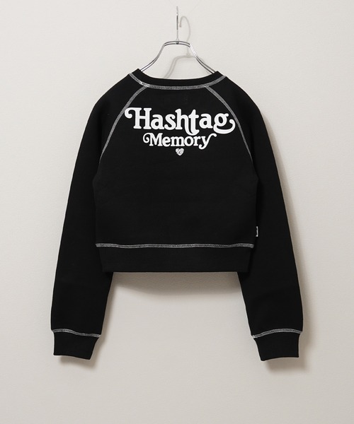 トレーナー スウェット 「MEMORY」lady's オーバーロック ボンディング ラグラン ショート丈スウェット / Lady's Overlock MEMORY トレーナー スウェット 「MEMORY」lady's オーバーロック