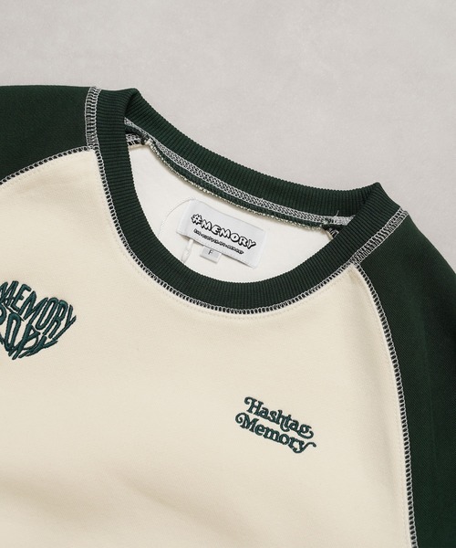 トレーナー スウェット 「MEMORY」lady's オーバーロック ボンディング ラグラン ショート丈スウェット / Lady's Overlock MEMORY トレーナー スウェット 「MEMORY」lady's オーバーロック