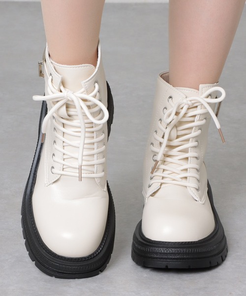 Lace Ladies（レースレディース） ブーツ サイドベルト 厚底 レース