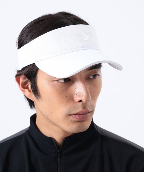 在庫一掃セール売れ筋ランキング BEAMS バイザー 「MEN」光沢ロゴプリント サンバイザー GOLF メンズウェア