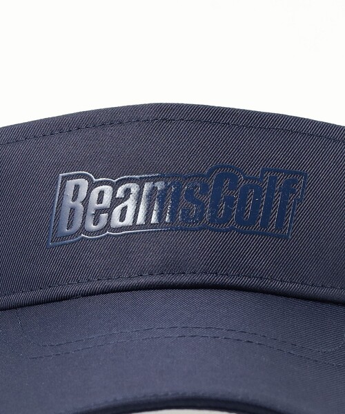 BEAMS GOLF サンバイザー 「MEN」光沢ロゴプリント バイザー