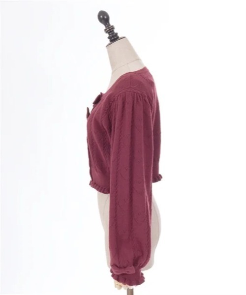 axes femme kawaii カーディガン ハート透かし長袖ニットカーデ