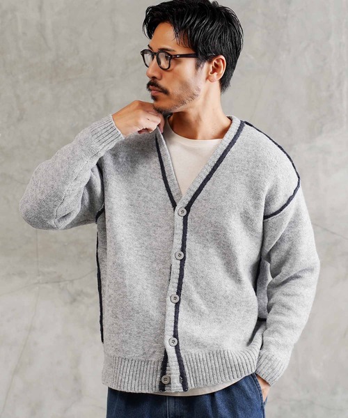 JIGGYS SHOP（ジギーズショップ） カーディガン ふわもちウール混 配色