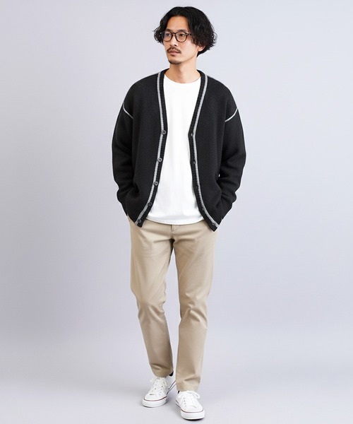JIGGYS SHOP（ジギーズショップ） カーディガン ふわもちウール混 配色