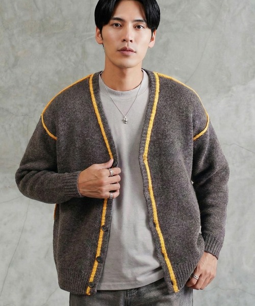 JIGGYS SHOP（ジギーズショップ） カーディガン ふわもちウール混 配色
