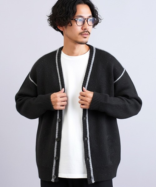 JIGGYS SHOP（ジギーズショップ） カーディガン ふわもちウール混 配色