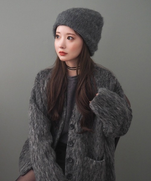 ニット帽 ニットキャップ shaggy knit beanie /シャギーニット