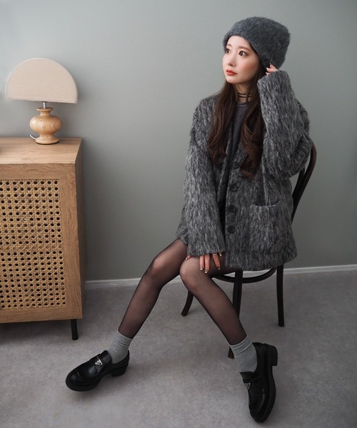 帽子 amoment SHAGGY KNIT BEANIE ニット帽 ニットキャップ shaggy knit beanie /シャギーニット