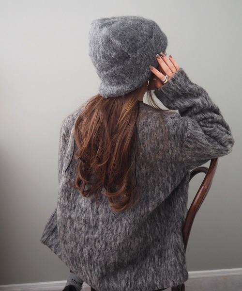 ニット帽 ニットキャップ shaggy knit beanie /シャギーニット