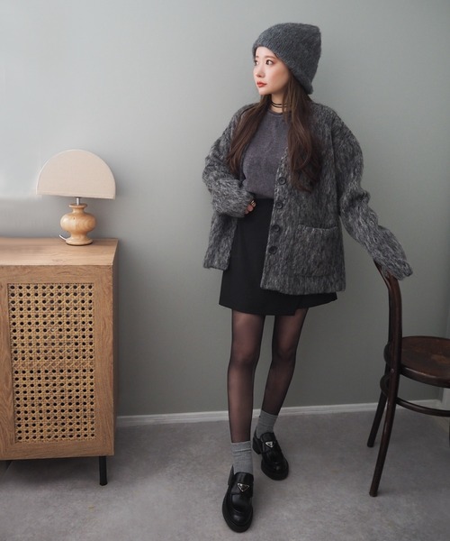 ニット帽 ニットキャップ shaggy knit beanie /シャギーニット