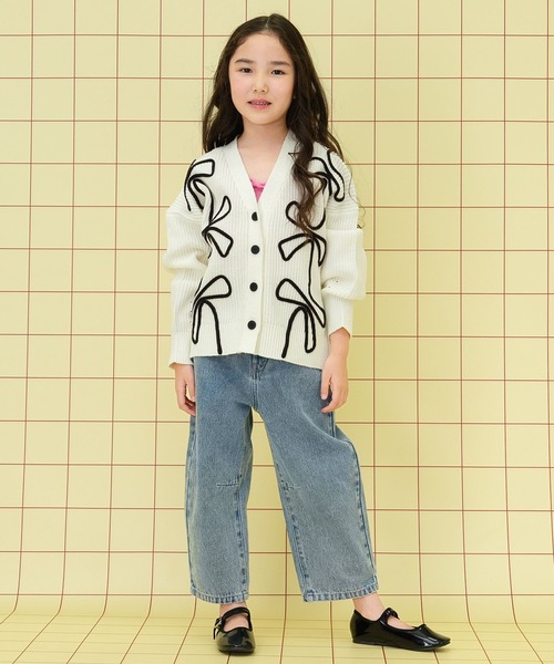 LEPSIM カーディガン 「KIDS」7ゲージコード刺繍カーディガン 289106