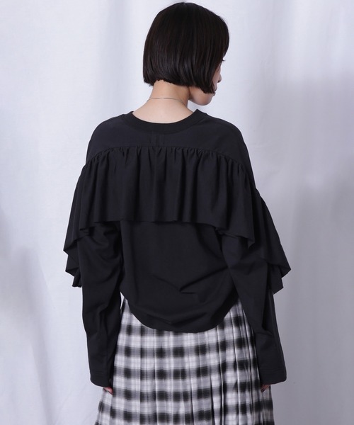 tシャツ バックフリルカットソー レディース