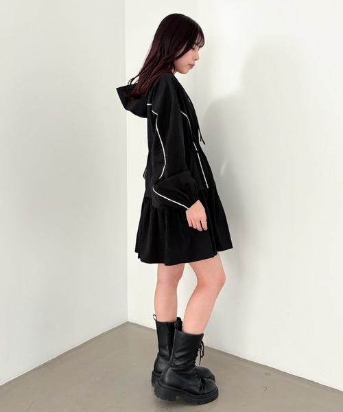 Heather（ヘザー） ワンピース ピコレースラインフードワンピース