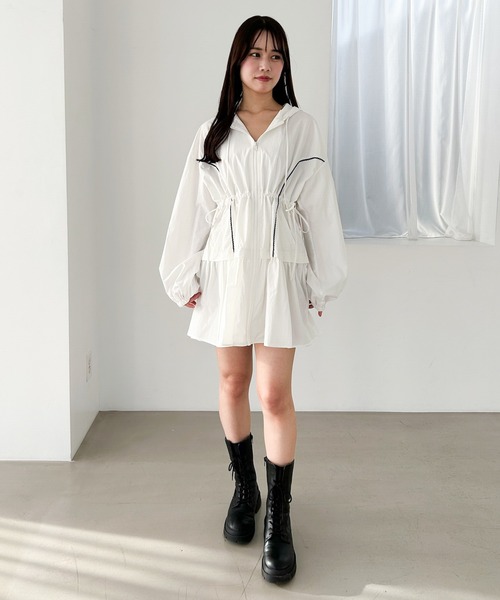 Heather（ヘザー） ワンピース ピコレースラインフードワンピース