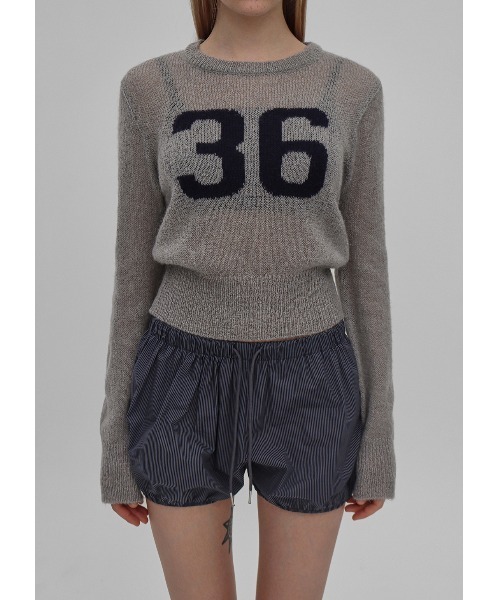 Katie ルーズニット セール】【cheriella】メッシュ風ルーズニット ショート丈